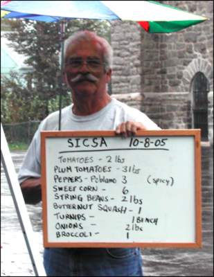 List of today's veggies.