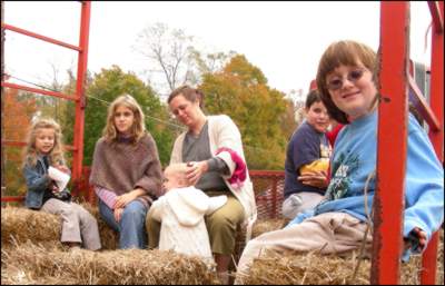 More hay ride fun.